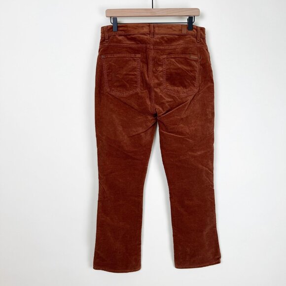 New 7 For All Mankind High Waist Slim Kick Bootcut Flare Crop Velvet Suede Pants - Picture 9 of 14